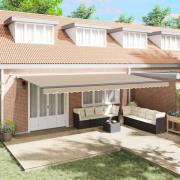 vidaXL Markis tyg med Beige 600 × 350 cm Polyester