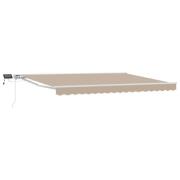 vidaXL Manuell markisram med LED-lampor Beige och vit 5 × 3,5 m
