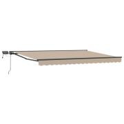 vidaXL Manuell markisram med LED-lampor Beige 5 × 3,5 m