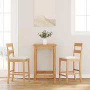 vidaXL Barstolar med kuddar 2 st, naturligt, massivt trä, gummi