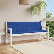 vidaXL Bänkdyna för trädgården blå 200x(50+50)x7 cm oxfordtyg