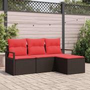 vidaXL Soffset 4 pcs Brun konstrotting