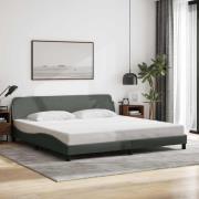 vidaXL Bed Frame "Dover" Dark Grey 193x203 cm Fabric