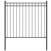 vidaXL Trädgårdsstaket ASSEN stål 1,7x0,8 m svart