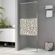 vidaXL Duschvägg med ESG-glas stendesign 115x195 cm