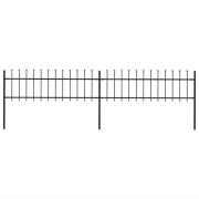 vidaXL Trädgårdsstaket med spjutstång stål 359x60 cm svart
