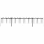 vidaXL Trädgårdsstaket med bågeöverdel stål 714,5x100 cm svart