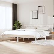 vidaXL Sängram massivt trä 180x200 cm vit