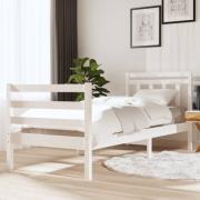 vidaXL Sängram vit massivt trä 90x200 cm