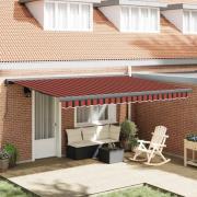 vidaXL Markis infällbar orange och brun 4x3 m tyg&aluminium