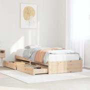 vidaXL Sängram utan madrass 75x190 cm massiv furu