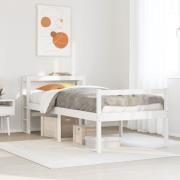 vidaXL Seniorsäng med sänggavel vit 90x190 cm massiv furu