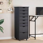 vidaXL Hurts med hjul MOSS grå massiv furu