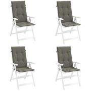 vidaXL Stolsdynor högt ryggstöd 4 st melerad mörkgrå 120x50x4 cm tyg
