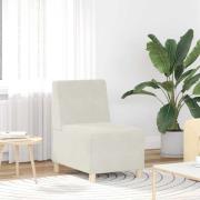 vidaXL Soffstol utan armstöd gräddvit 55 cm sammet
