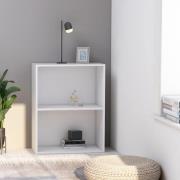 vidaXL Bokhylla med 2 hyllor vit 60x30x76,5 cm konstruerat trä