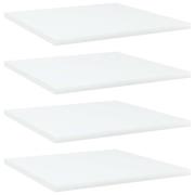 vidaXL Hyllplan 4 st vit 40x40x1,5 cm konstruerat trä