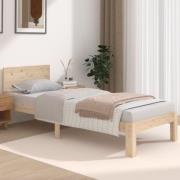 vidaXL Sängram massivt trä 75x190 cm