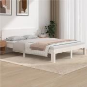 vidaXL Sängram vit massiv furu 140x190 cm