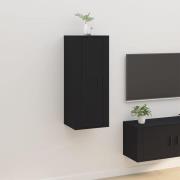 vidaXL Väggmonterad tv-bänk svart 40x34,5x100 cm