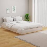 vidaXL Sängram vit massivt trä 150x200 cm