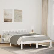 vidaXL Sängram utan madrass extra lång vit 160x220 cm massiv furu