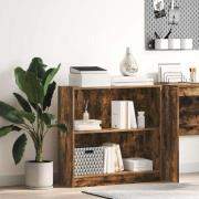 vidaXL Bokhylla rökfärgad ek 80x24x76 cm konstruerat trä