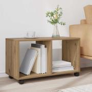 vidaXL Skåp med hjul ek 72x33x42,5 cm konstruerat trä