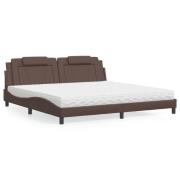 vidaXL Bed "Viana" with Mattress Brown 200x200 cm Faux Leather