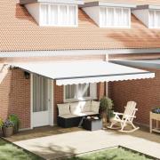 vidaXL Markis tyg Vit 450 × 350 cm Polyester