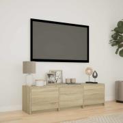 vidaXL TV-bänk med LED Sonoma-ek 140 x 34 x 40 cm Konstruerat trä