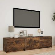 vidaXL TV-bänk med LED Rökt Ek 165 x 34 x 40 cm Konstruerat trä