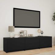 vidaXL TV-bänk med LED med LED Svart 165 x 34 x 40 cm Konstruerat trä