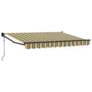 vidaXL Elektrisk Retraktabel Markis Grön och Gul 2,5 x 2 m