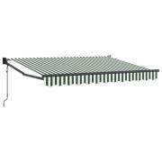 vidaXL Elektrisk Retraktabel Markis Grön och Vit 3,5 x 2 m