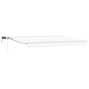 vidaXL Manuell markisram med LED-lampor Vit 5 x 3 m