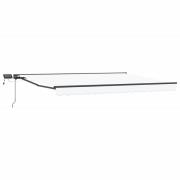 vidaXL Manuell markisram med LED-lampor Vit och antracit 5 x 3 m