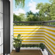 vidaXL Balkong Skärm Gul och Vit 100 x 400 cm Oxford Tyg