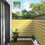 vidaXL Balkong Skärm Gul och Vit 120 x 200 cm PU-belagt oxford alu