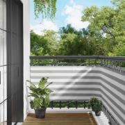 vidaXL Balkong Skärm Ljusgrå och vit. 75 x 800 cm PU-belagt oxford alu