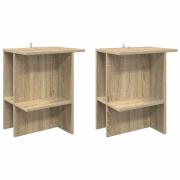 vidaXL Kaffeebord 2 pcs Sonoma-ek 40 x 30 x 49 cm Konstruerat trä