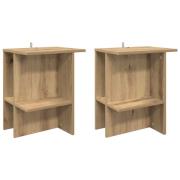 vidaXL Kaffeebord 2 pcs Artisan-ek 40 x 30 x 49 cm Konstruerat trä