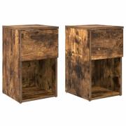 vidaXL Sängskåp 2 pcs Rökt ek 29 x 31,5 x 49 cm Konstruerat trä