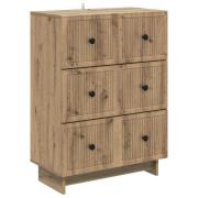 vidaXL Lådans skåp Artisan-ek 66 x 34,5 x 90 cm Konstruerat trä