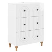 vidaXL Lådans skåp Vit högglans 66 x 34,5 x 90 cm Konstruerat trä