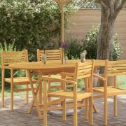 vidaXL Hopfällbart trädgårdsbord 160x85x75 cm massivt eukalyptusträ