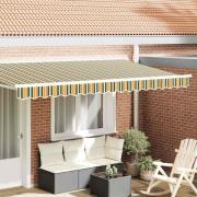 vidaXL Markiskappa Ersättning Grön och gul 380 x 20 cm Polyester
