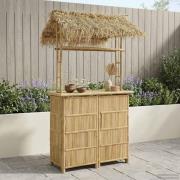 vidaXL Utomhus Barbord Naturfärg 115 x 95 x 215 cm Bambus