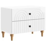 vidaXL Nattduksbord Vit högglans 62 x 34,5 x 48 cm Konstruerat trä