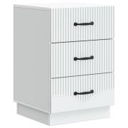 vidaXL Nattduksbord med låda Vit 43 x 41 x 63,5 cm Konstruerat trä